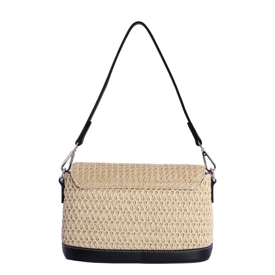 Bolso de mujer de rafia en color negro y beige de Don Algodón