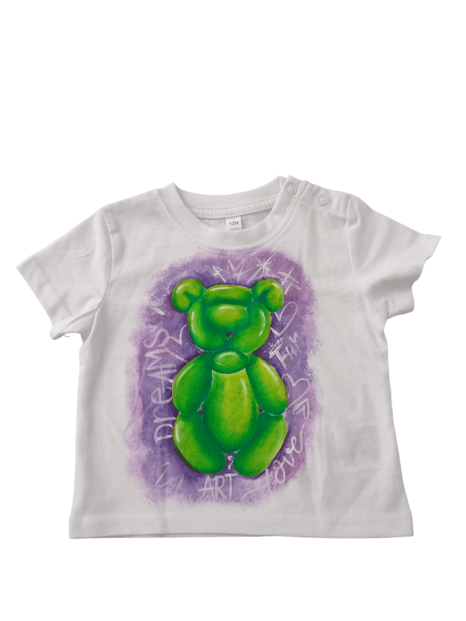 La camiseta Arte Infantil pintada a mano estilo globoflexia