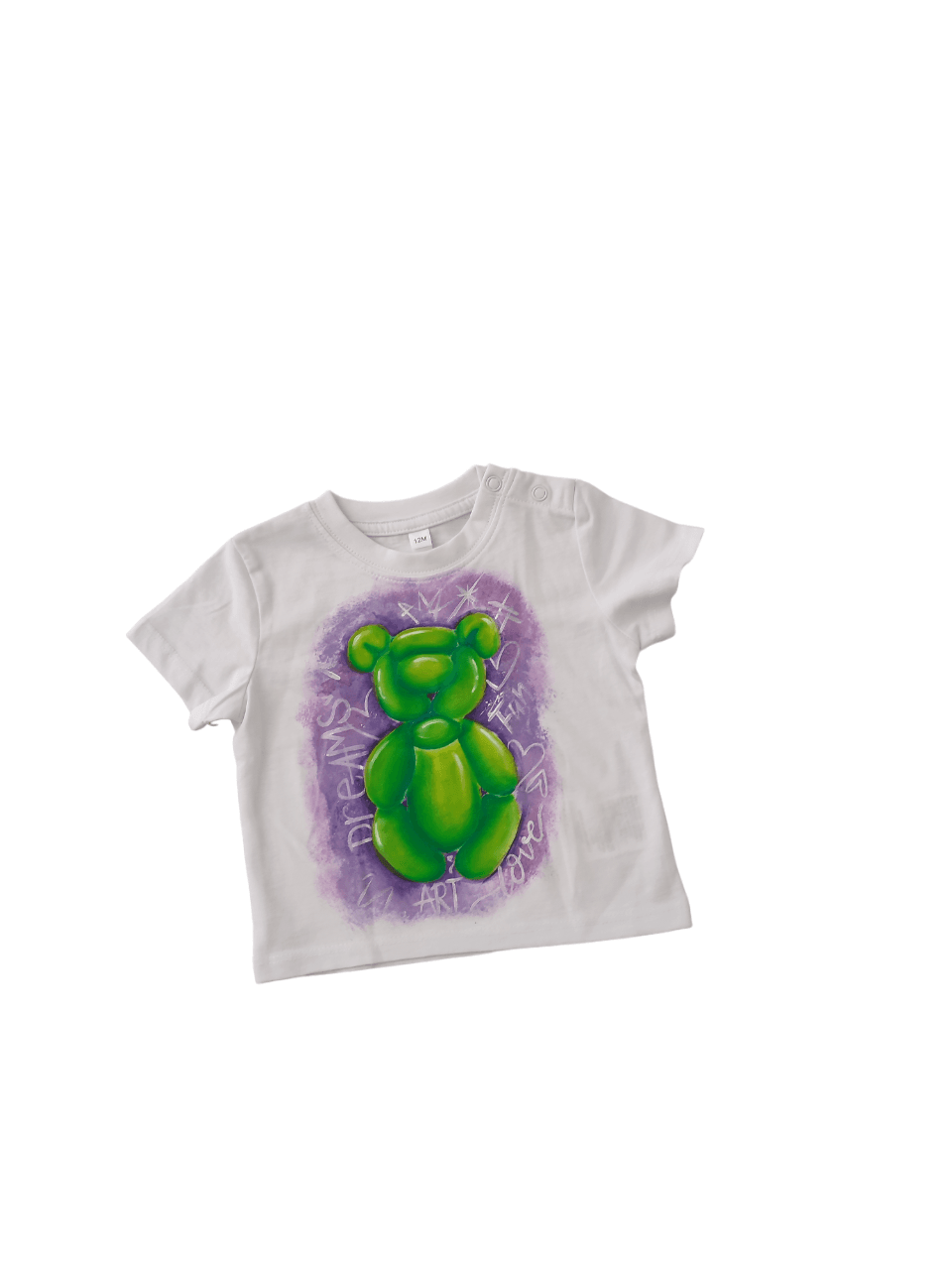 Camiseta de bebé con osito pintado a mano