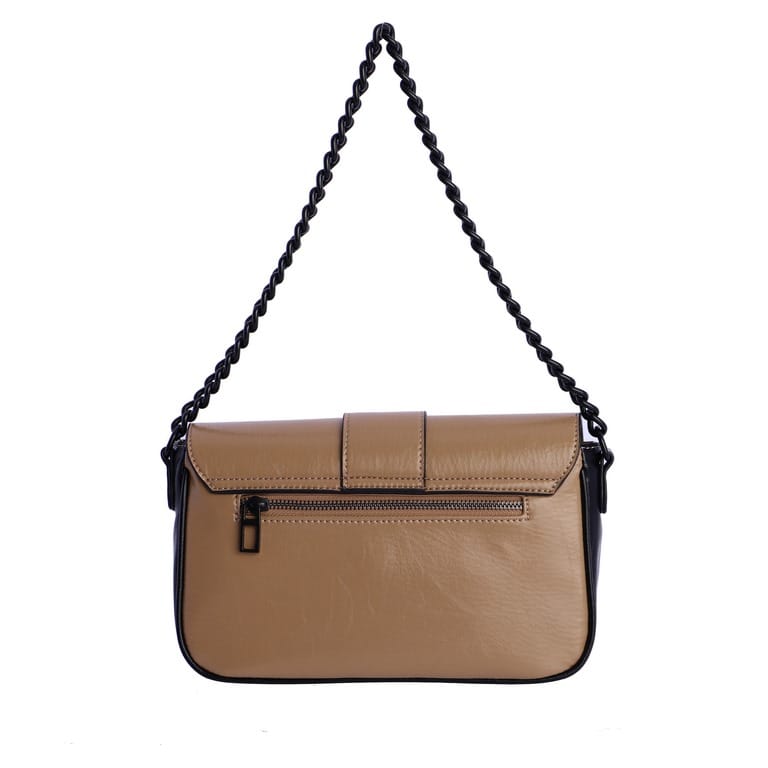 BOLSO CAMEL CON ASA DE CADENA DE DON ALGODON