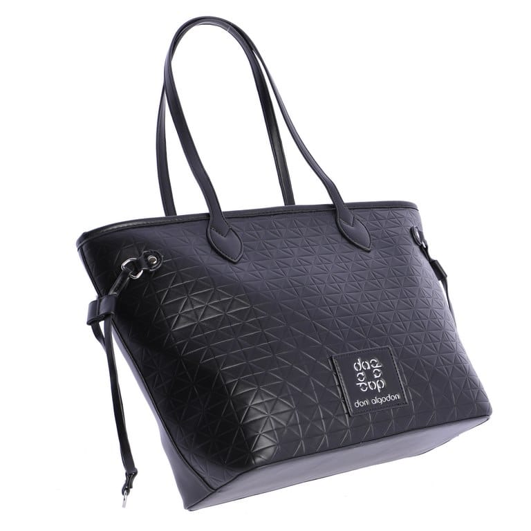 SHOPPER NEGRO DON ALGODON DE PU