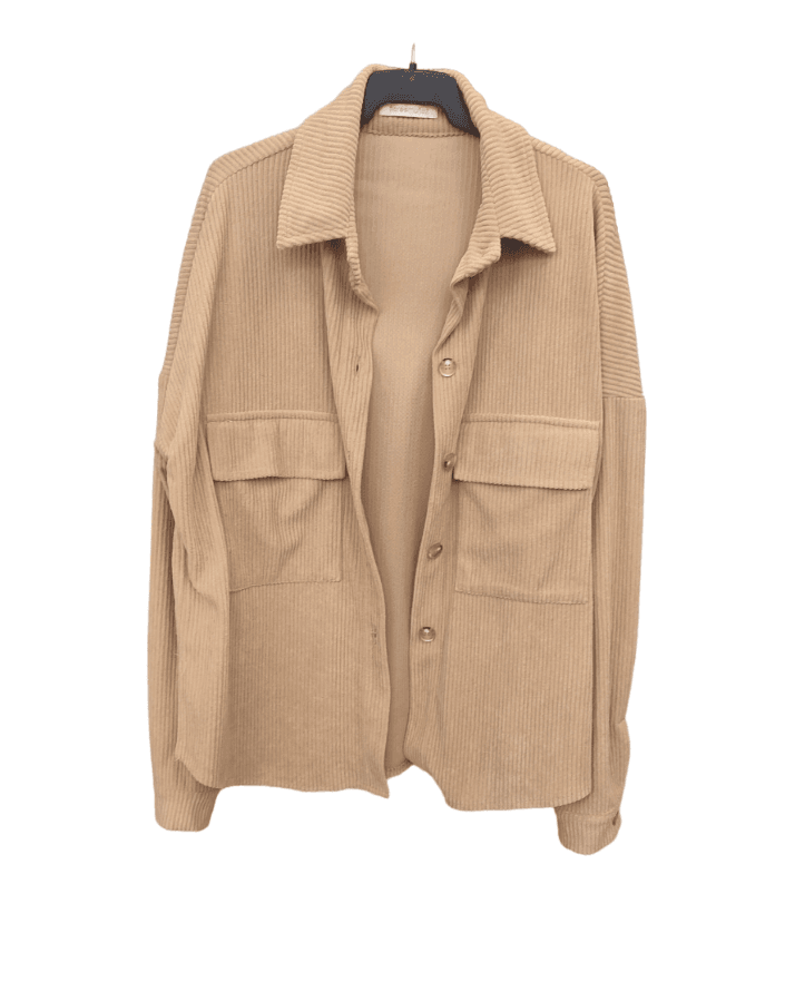 CHAQUETA DE PANA ANCHA BEIGE DE FLORES MUÑOZ