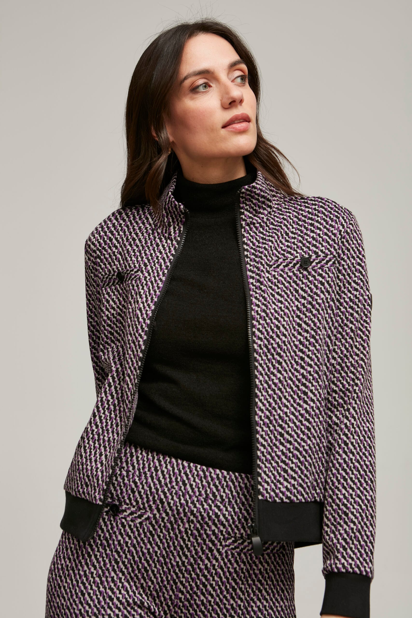 Chaqueta cremallera de Azay jaspeada de invierno