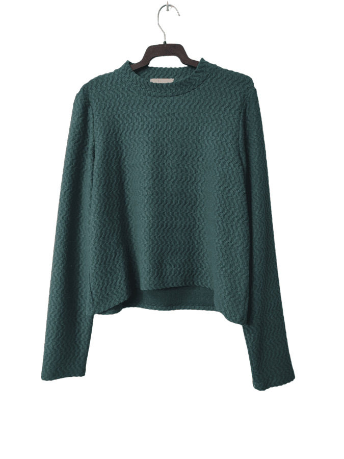 Jersey verde de Flores Muñoz fabricado en España