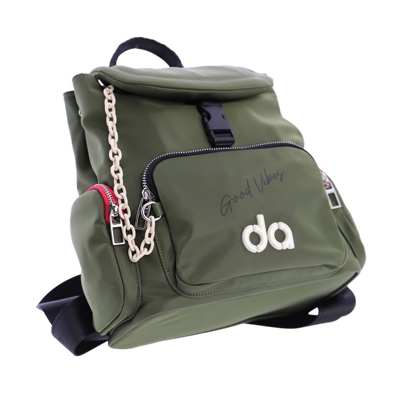 MOCHILA DE DON ALGODON CON BOLSILLOS CON CREMALLERAS DE COLORES