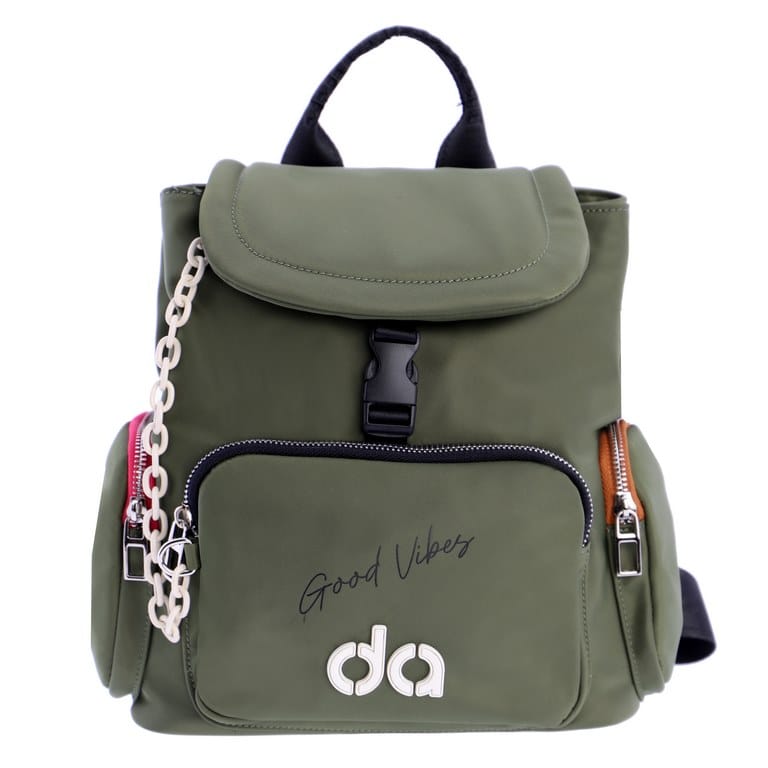 MOCHILA VERDE GOOD VIBES DE DON ALGODON