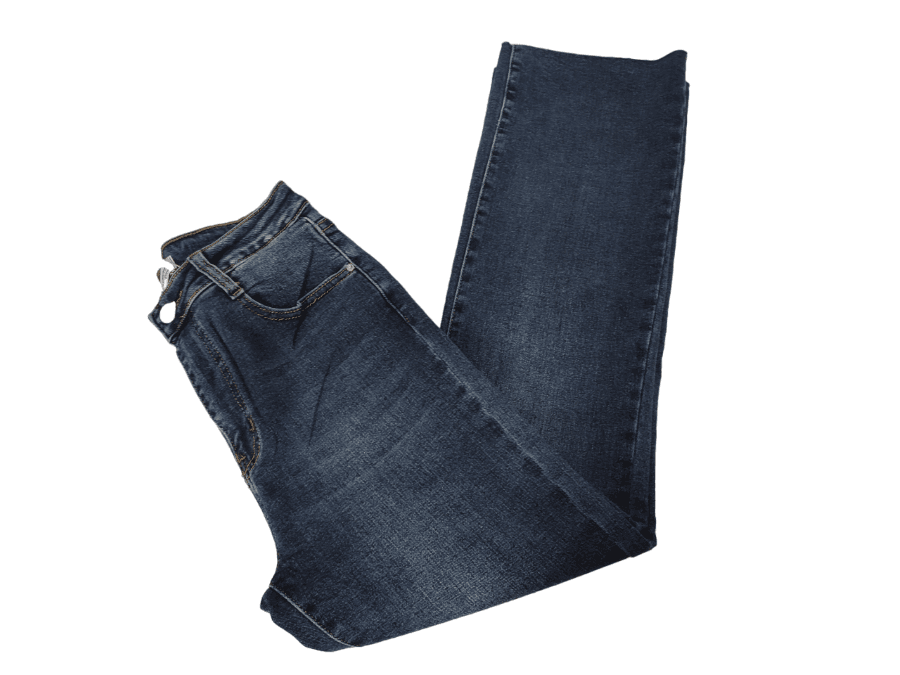 Pantalón azul tejano ancho deshilachado