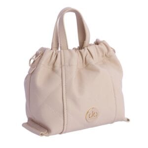 BOLSO DE MANO CON HERRAJES DORADOS Y LOGO DON ALGODON