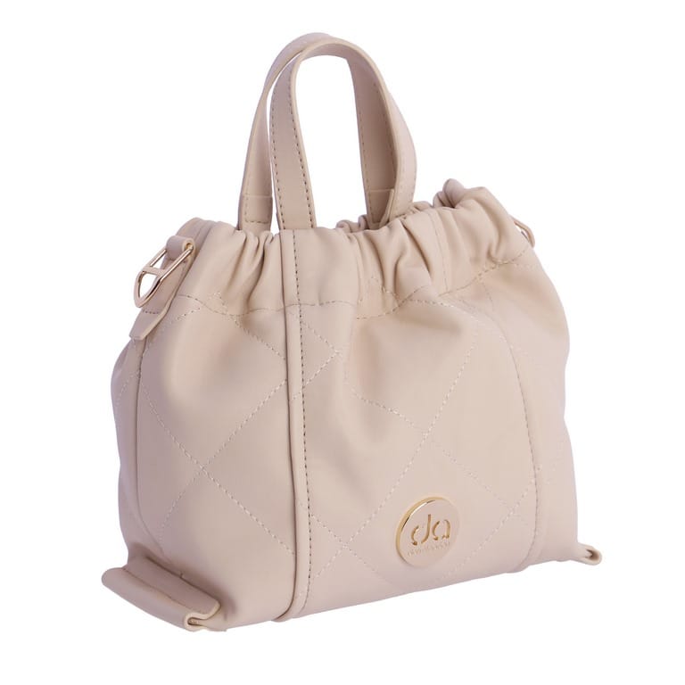 BOLSO DE MANO CON HERRAJES DORADOS Y LOGO DON ALGODON