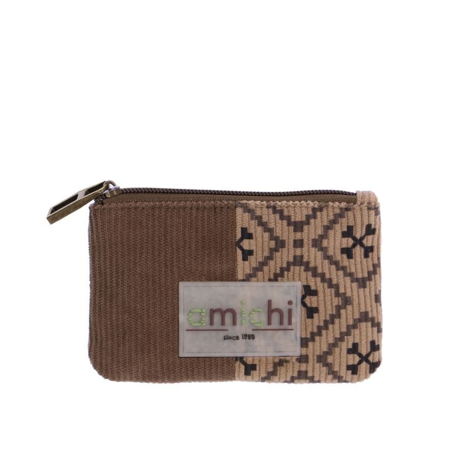 Monedero de Amichi de pana en colores tostados