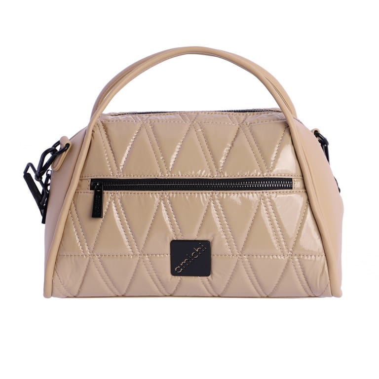 Bolso de charol en beige claro de Amichi