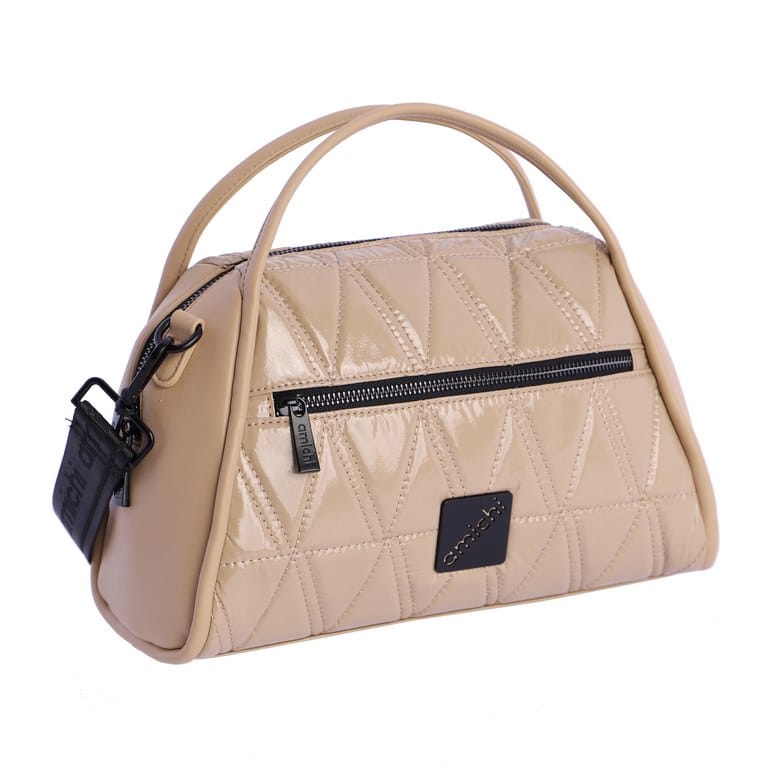 Bolso de mano de Amichi en color beige claro