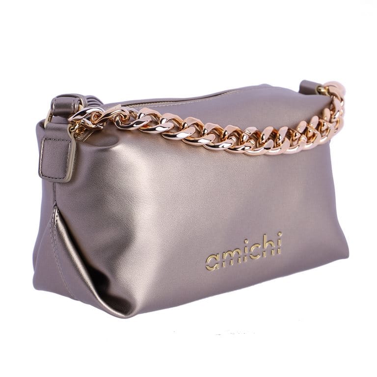 Bolso pequeño de PU de Amichi con asa de cadena y bandolera ajustable