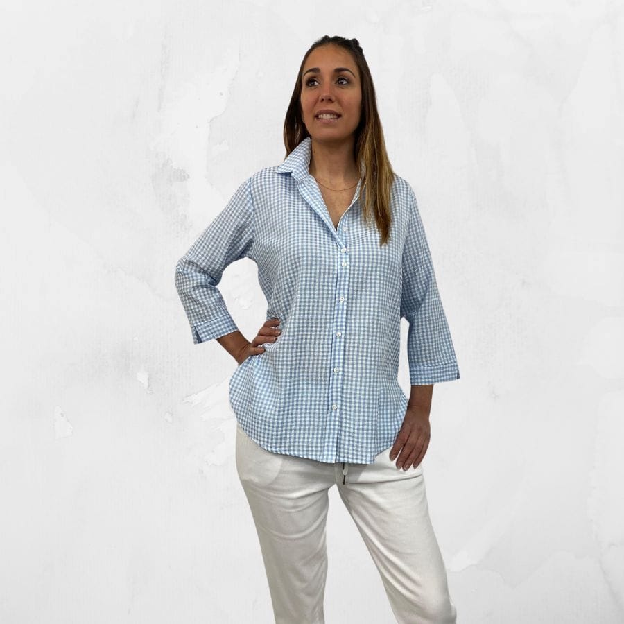 Camisa cuadros vichy fabricada en España con materiales de primera calidad por Virginia&Co