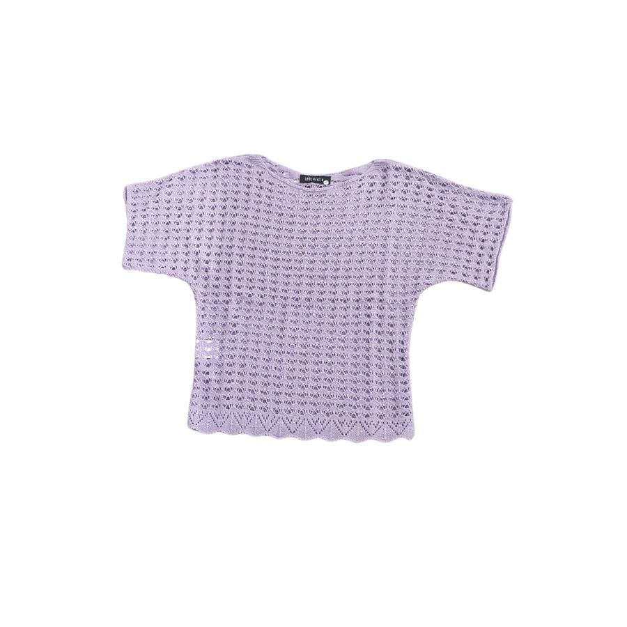Jersey de manga corta calado en lor lila fabricado en España