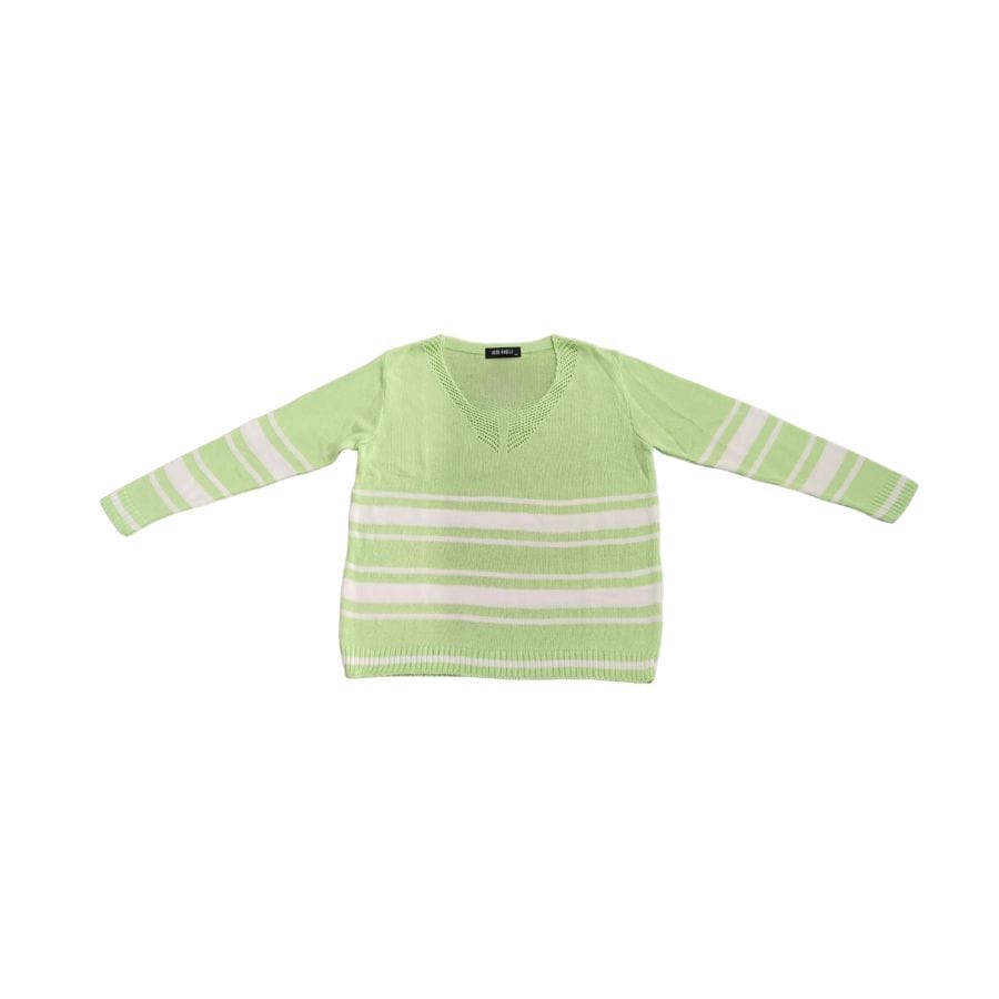Jersey verde de rayas blancas y cuello fino de Look Maglia