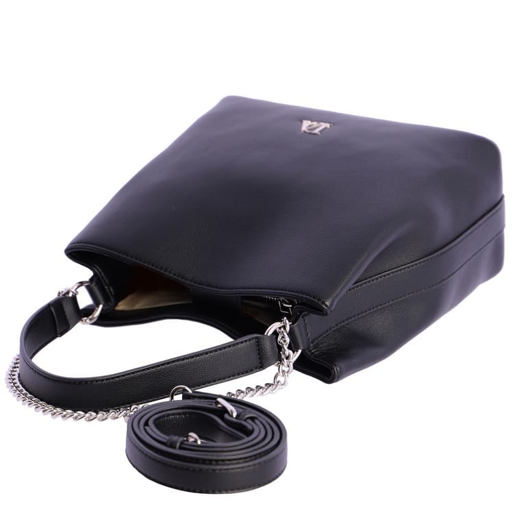 Bolso de hombro en color negro con adorno de collar de Don Algodon