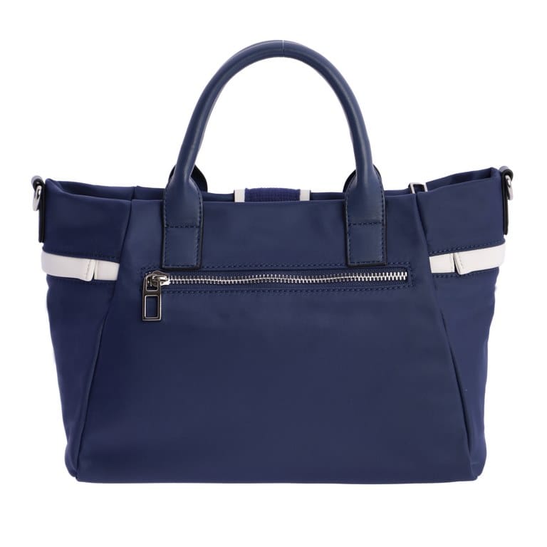 Bolso de mano en azul y blanco de nylon de Don Algodon
