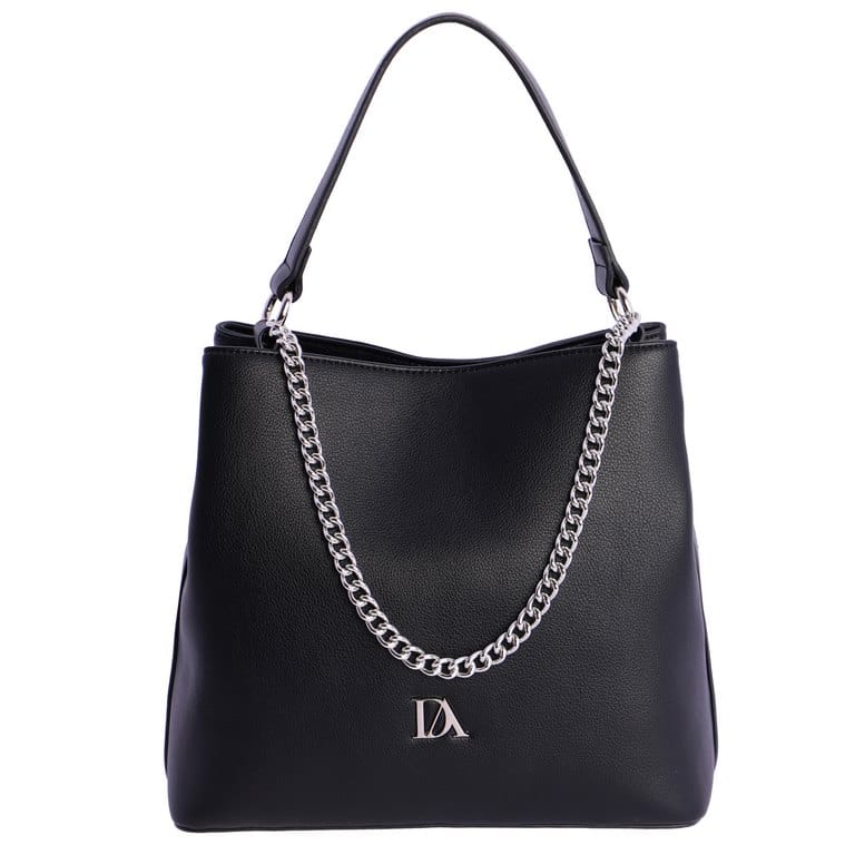 Bolso de hombro en color negro fabricado en PU de alta calidad por Don Algodon