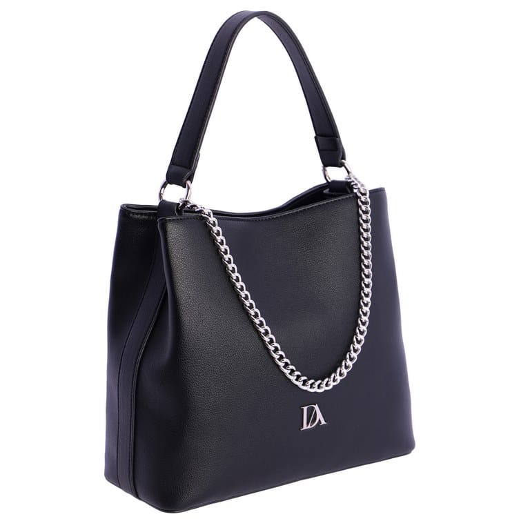 Bolso con collar de cadena plateada de Don Algodon