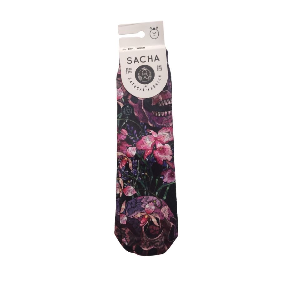 Calcetines calaveras con flores de Sacha