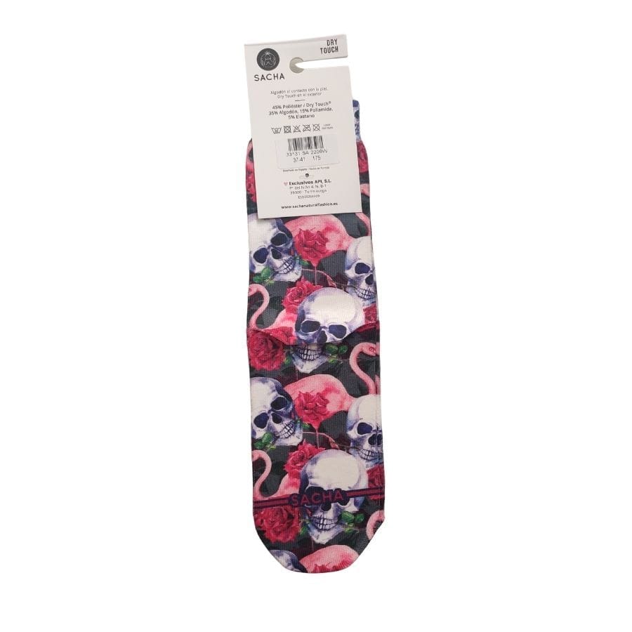 Calcetines con estampado calaveras de sacha con tecnologia dry touch