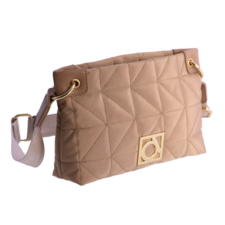 Bandolera en color beige de Amichi con asa ancha