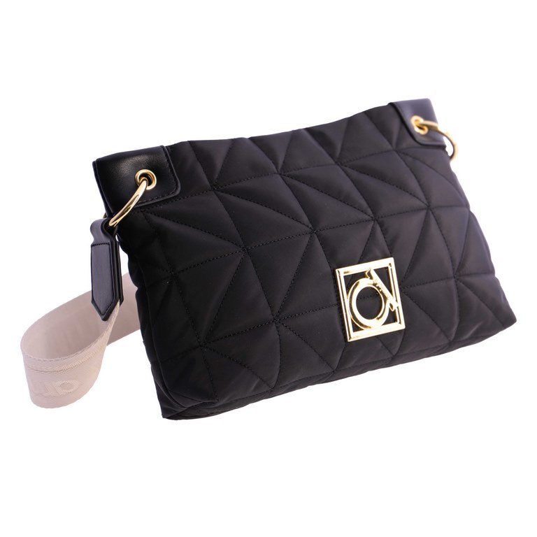 Bolso en color negro de Amichi con asa ancha de bandolera