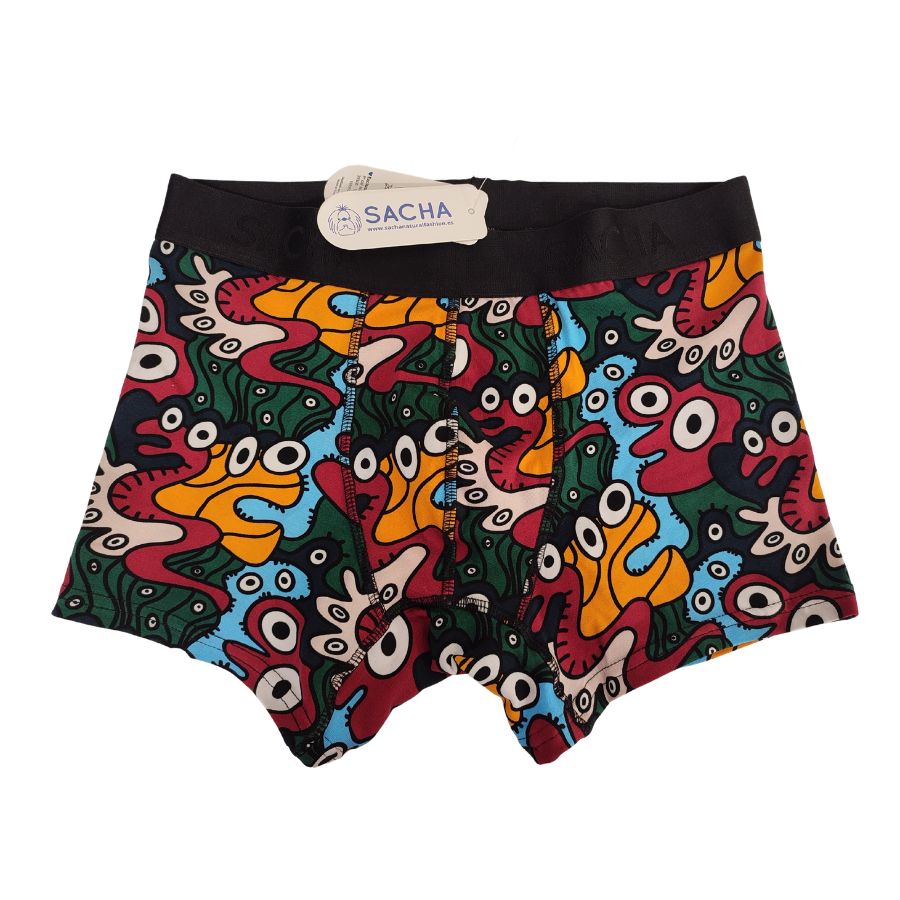 Boxer Sacha con divertido diseño de gusanos