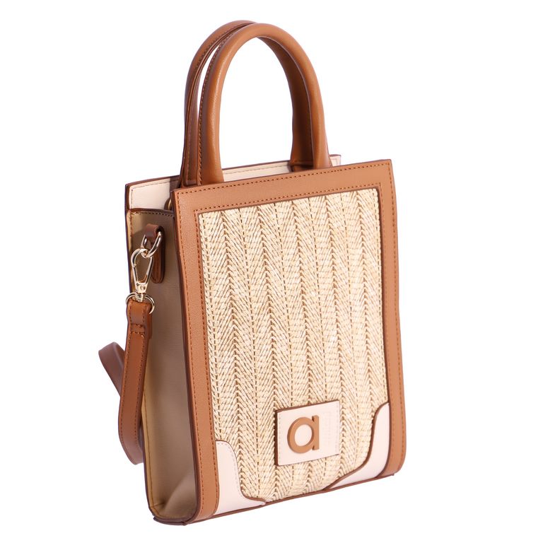 Bolso de mano de rafia natural