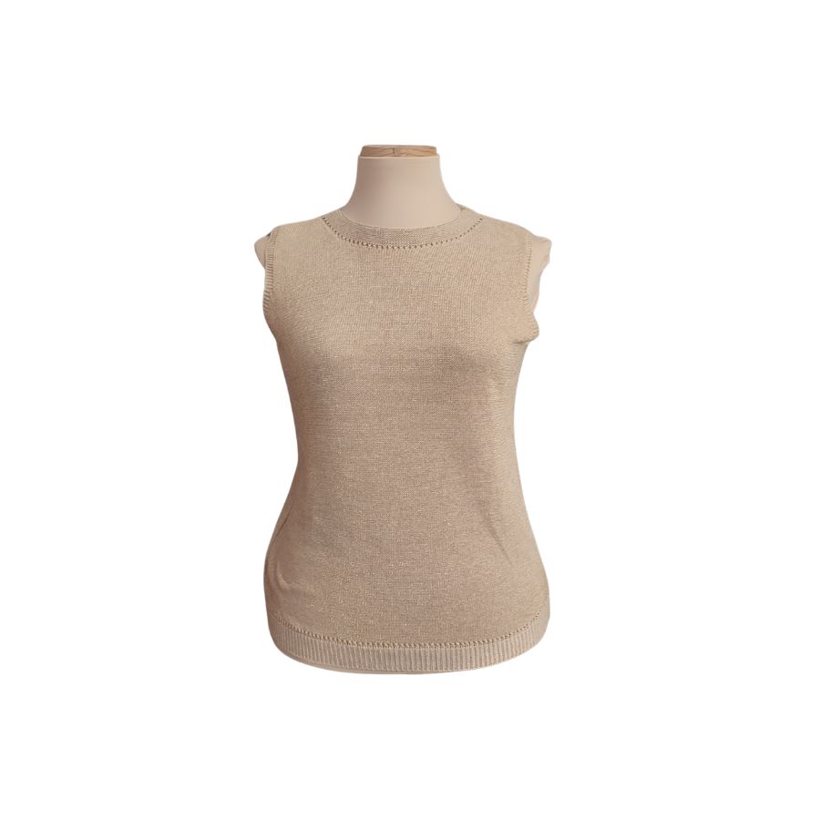 Jersey beige de lurex moda mujer