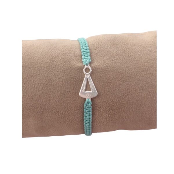 Pulsera en plata de ley en color turquesa de la Santina