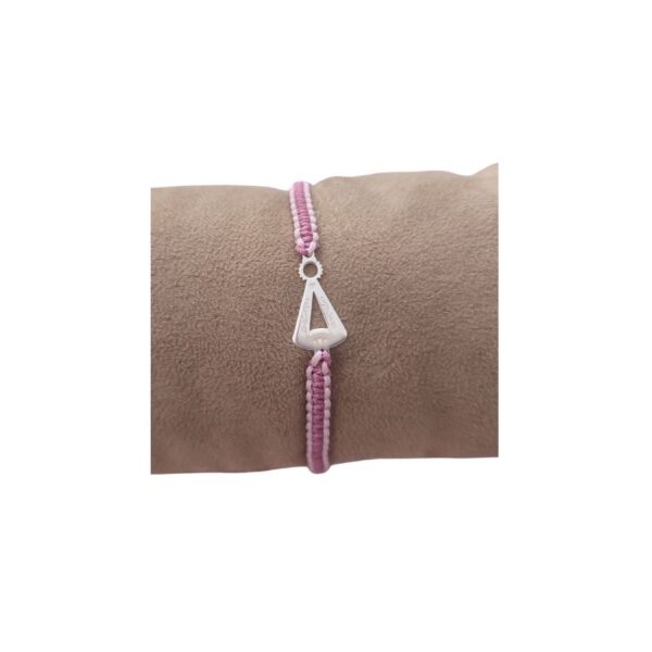 Pulsera Santina en plata de ley en color rosa viejo y rosa empolvado