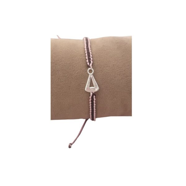 Pulsera de la Santina en plata de ley en marrón y rosa suave con diseño único
