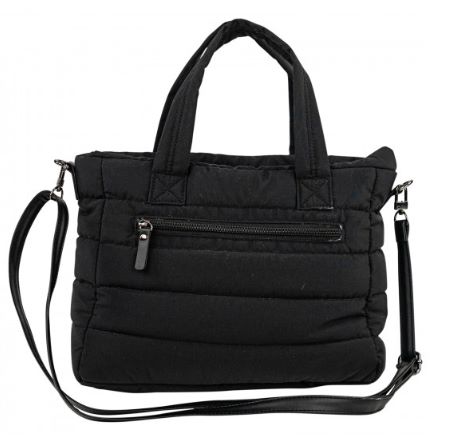 Bolso negro con llavero decorativo para la oficina, la universidad o paseo.