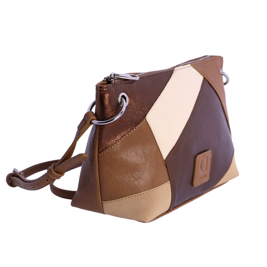 Bolso bandolera Amichi multitono marrón es ideal para tu día a día