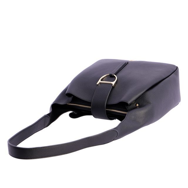 Bolso negro con hebilla dorada de Don Algodon estilo casual y funcional