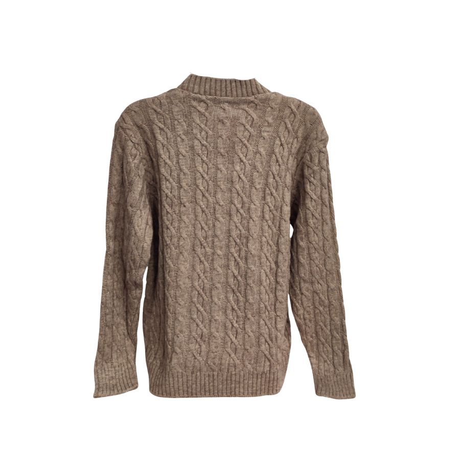 Jersey de cuello redondo marrón de punto grueso ideal para los días mas frios del otoño invierno