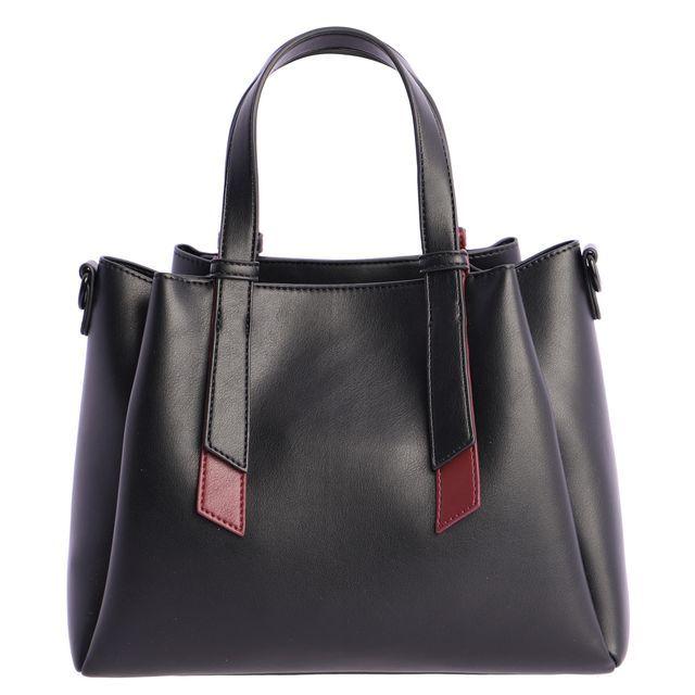 Bolso Don Algodón Urban. Asa larga opcional. Bolso negro con sutil toque de color.