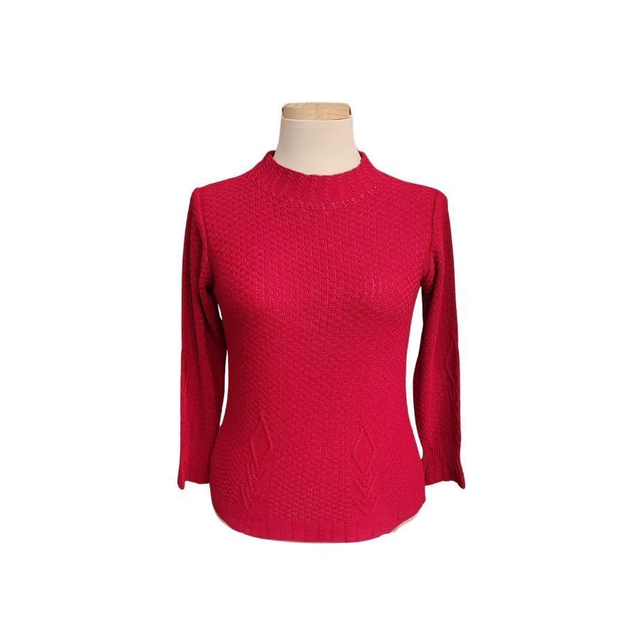 Jersey Rojo Punto Elegante. Corte clásico que favorece a todas. Un fondo de armario necesario.