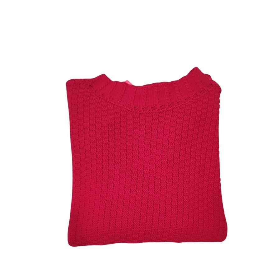 Jersey Rojo Punto Elegante. Máxima comodidad para el día a día. Prenda versátil y muy cálida.