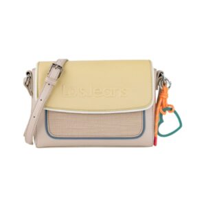 Bolso Bandolera Lois. Diseño icónico en tonos pastel con cierre de solapa magnética y detalles texturizados.