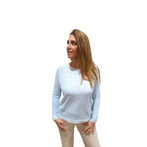 Jersey Punto Fino Orange. Apuesta por la sencillez con este jersey azul de corte limpio y detalles en contraste crema.