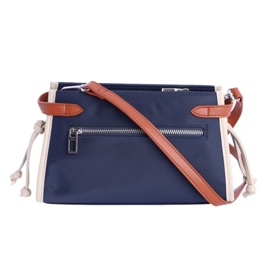 Bolso Bandolera Mujer Azul. Bandolera mujer Don Algodon combinada en tres colores para look casual.