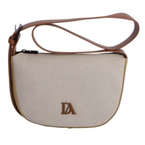 Bandolera mujer Don Algodon. Bolso bandolera Don Algodon de lona beige con detalles en color cuero y logotipo metálico de la nueva colección.