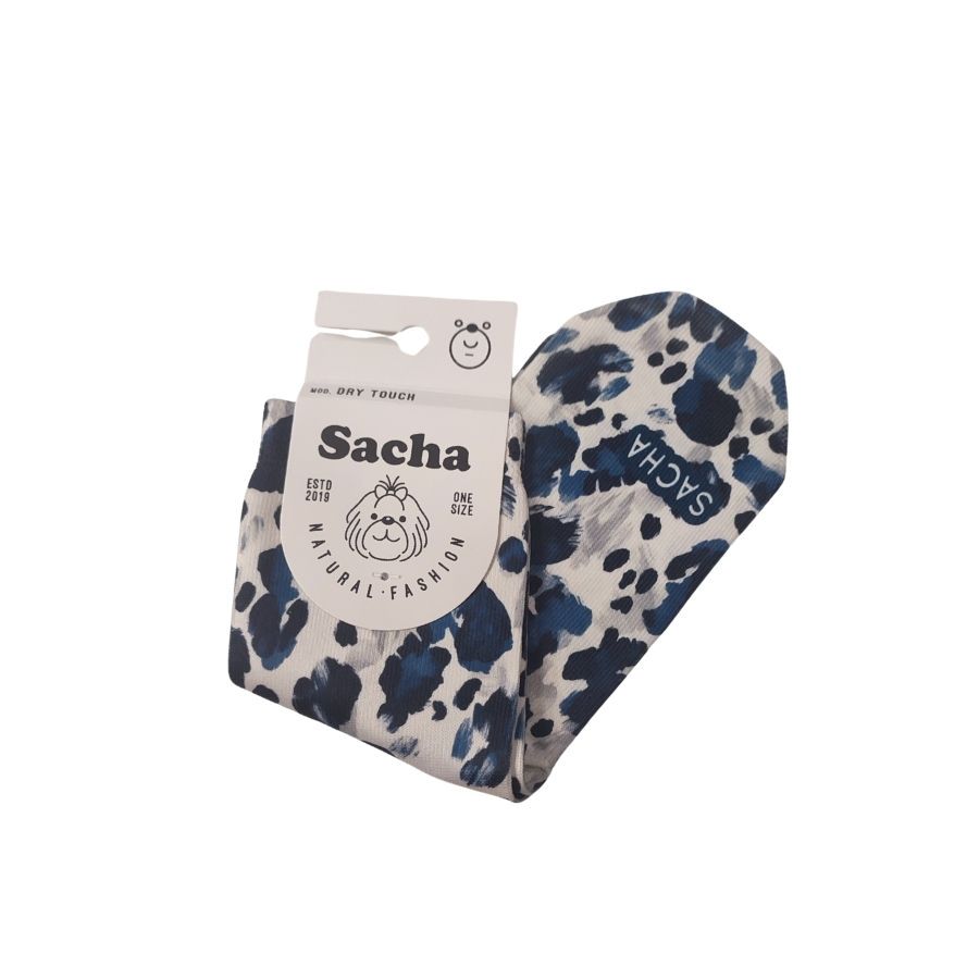 Calcetines Mujer Animal Print. Calcetines originales Sacha con innovador sistema Dry Touch (algodón interior para cuidar tu piel). Estampado abstracto azul tipo "animal print" moderno. Talla única 37-41, diseñados en España para un estilo diario único.
