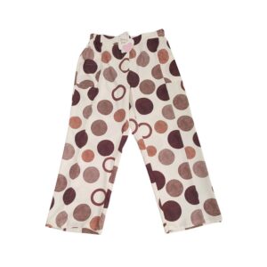 Pantalón Palazzo Lunares Mujer. Pantalón fluido de topos en tonos marrones de la marca Dina y Dess con bolsillos.