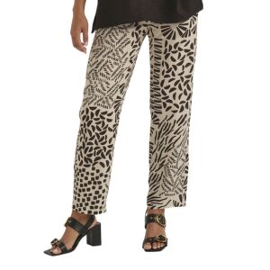Pantalón Geométrico de Mujer. Pantalón recto fluido de verano de la firma Azay.