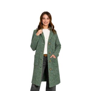 Abrigo de punto verde jaspeado para mujer de Ian & Lambert modelo 2202