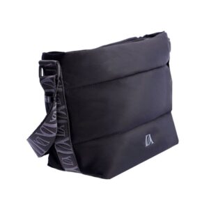 Bolso bandolera Don Algodon negro con bolsillo exterior de cremallera
